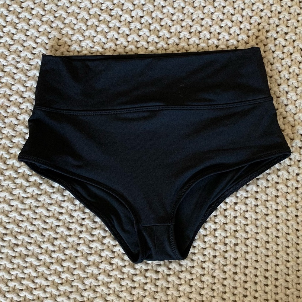 Victoria’s Secret Swim High Waisted Bikini Bottom Black Medium